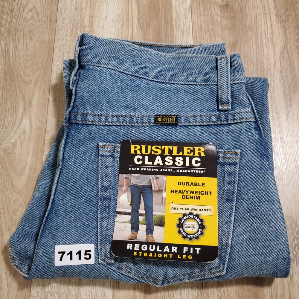 Rustler Classic Mens Regular Fit Straight Leg Jeans Light Wash 31x30 87631SW NEW - Picture 8 of 8